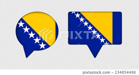 Flag of Bosnia and Herzegovina in speech bubble. Flag of Bosnia and Herzegovina in speech bubble. 134854498