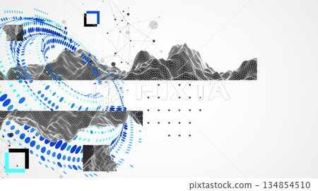 Halftone theme Vector. Science abstract wireframe art background. Halftone theme Vector. Science abstract wireframe art background. 134854510