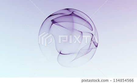 Light abstract purple particle sphere on white background with soft flowing layers. Minimal digital orb with smooth translucent structure and calm futuristic atmosphere. Light abstract purple particle sphere on white background with soft flowing layers. Minimal digital orb with smooth translucent structure and calm futuristic atmosphere. 134854566