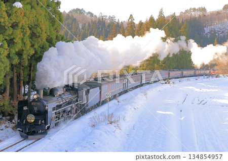 Banetsu West Line SL擁有雪景 134854957