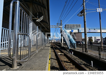 Yunoki Station (Shizuoka Railway) and Mount Fuji Yunoki Station (Shizuoka Railway) and Mount Fuji 134855055