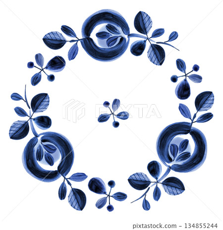 Scandinavian style blue and white porcelain Scandinavian style blue and white porcelain 134855244
