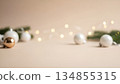 Soft Focus Christmas Ornaments and Twinkling Lights Background 134855315