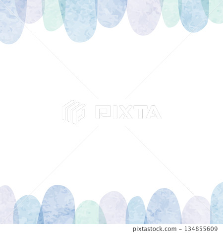 水彩冬季雪林背景方形邊框 134855609
