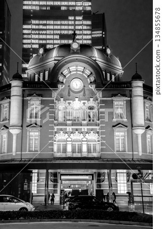 Tokyo Station Marunouchi North Exit Illuminated station building (Tatsuno-style Renaissance design) for newspaper advertisements Tokyo Station Marunouchi North Exit Illuminated station building (Tatsuno-style Renaissance design) for newspaper advertisements 134855678