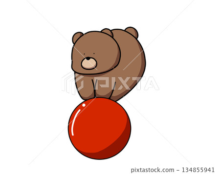Bear riding on a ball 134855941