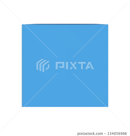 Blue gift cardboard box with cover above view, vector realistic carton square container top, present parcel package Blue gift cardboard box with cover above view, vector realistic carton square container top, present parcel package 134856986