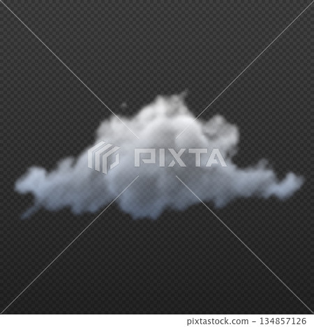Soft fluffy cloud vector realistic illustration, meteorology weather forecast cloudy symbol, mist, haze, smoke or fog Soft fluffy cloud vector realistic illustration, meteorology weather forecast cloudy symbol, mist, haze, smoke or fog 134857126