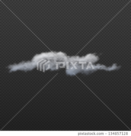 A realistic white cloud on a transparent black background. A realistic white cloud on a transparent black background. 134857128