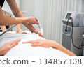 Skin treatment procedure using advanced technology at a wellness center 134857308