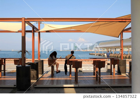 Scenery of Takamatsu Harbor 134857322