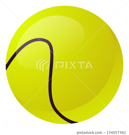 Padel tennis ball flat vector icon, yellow ball with line, cartoon professional sports equipment, tennis ball isolated Padel tennis ball flat vector icon, yellow ball with line, cartoon professional sports equipment, tennis ball isolated 134857362