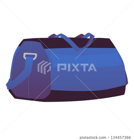 A closed blue sports bag icon with handles and a strap. 134857366