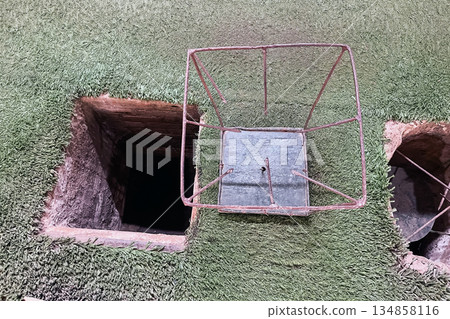 Vietnam War era Vietcong booby-trap in Cu Chi, Vietnam, Asia Vietnam War era Vietcong booby-trap in Cu Chi, Vietnam, Asia 134858116
