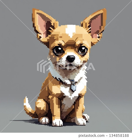 Cute pixel art Chihuahua Line stamp style 134858188