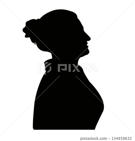 a woman head silhouette vector a woman head silhouette vector 134858632