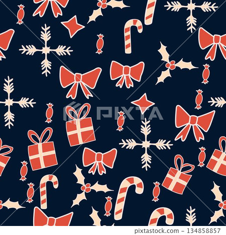 Christmas ornament seamless pattern Christmas ornament seamless pattern 134858857