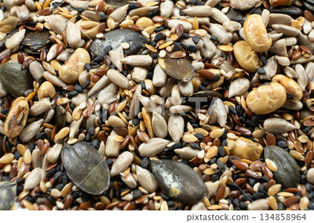 A blend of healthy superfood seeds, including sunflower, pumpkin, flax, sesame and soybean seeds. A blend of healthy superfood seeds, including sunflower, pumpkin, flax, sesame and soybean seeds. 134858964