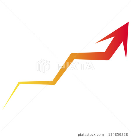 紅色箭頭向上 紅色箭頭向上 134859228