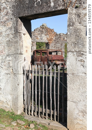 Destroyed village of Oradour sur Glane in June 1944, France 134859579