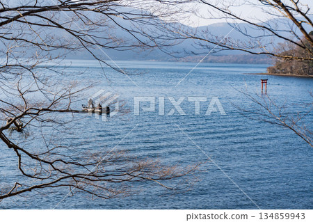Torii gate of Kuzuryu Shrine in Hakone 134859943
