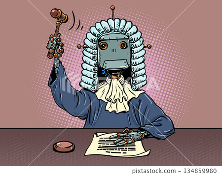 Robot judge. Artificial intelligence in the legal system. AI's powers to humanity. 134859980