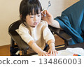 Japanese girl toddler eating at inn 134860003