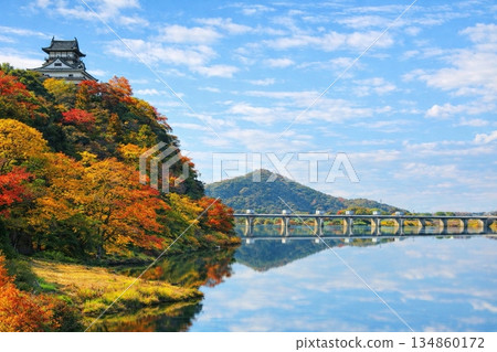 從木曾川河岸眺望犬山城 134860172