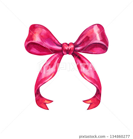 Watercolor delicate and charming Watercolor Pink Bow Illustration, perfect for enhancing various designs Watercolor delicate and charming Watercolor Pink Bow Illustration, perfect for enhancing various designs 134860277
