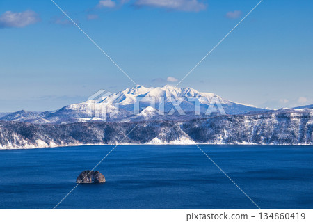 Mt. Shari seen from Lake Mashu 134860419