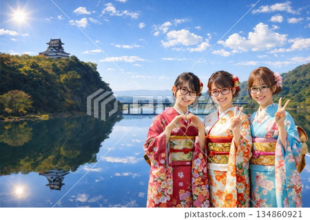 從木曾川河岸眺望犬山城 134860921