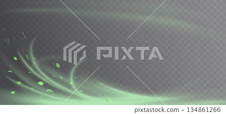 Green swirl elements 134861266