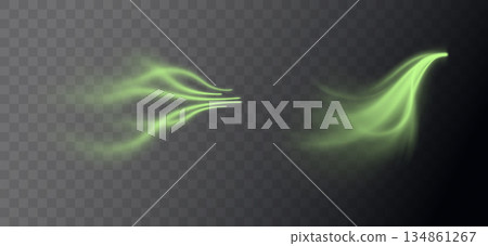 Green swirl elements 134861267