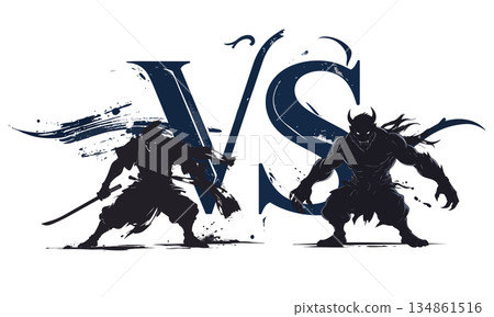 Samurai and Demon Samurai and Demon 134861516
