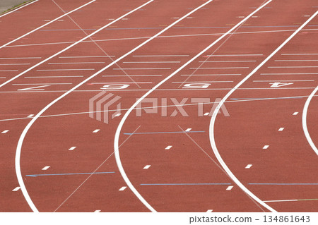 Treadmill at the sports stadium. Sports Stadium 134861643