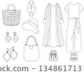 自然品味時尚單品插畫清單 134861713