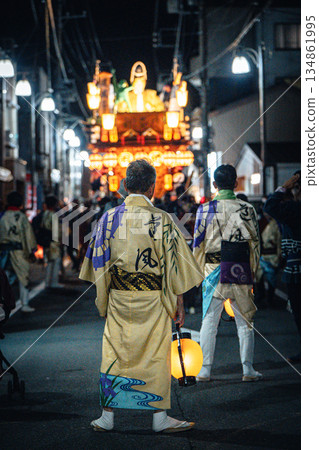 佐原大祭秋季祭，夜間守護花車的侍者 134861995
