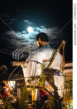 Sawara Grand Festival Autumn Festival Floats illuminated by moonlight Sawara Grand Festival Autumn Festival Floats illuminated by moonlight 134862023