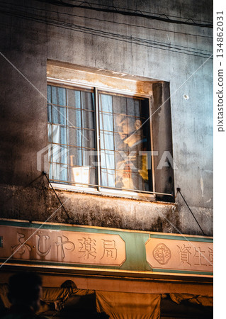 The Sawara Grand Festival floats reflected in the window The Sawara Grand Festival floats reflected in the window 134862031