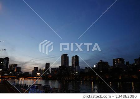 大阪八軒屋瀾的日落景色 大阪八軒屋瀾的日落景色 134862090