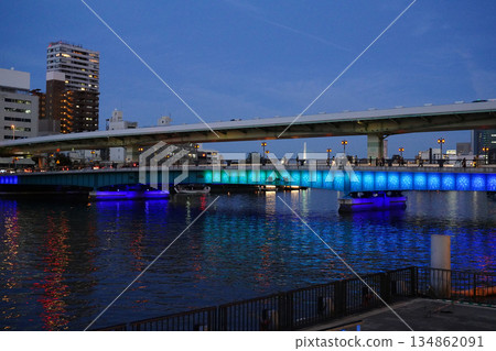 大阪八軒屋瀾的日落景色 大阪八軒屋瀾的日落景色 134862091