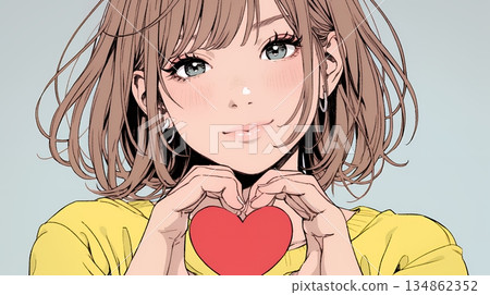 A young woman expressing her love by making a heart symbol with her hands A young woman expressing her love by making a heart symbol with her hands 134862352