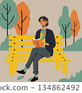man reading in the park 134862492