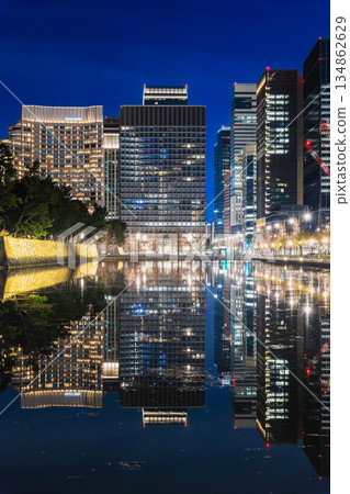 東京：馬場崎護城河和丸之內的夜晚 134862629