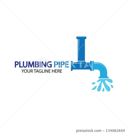 Pipe Plumbing logo vector Design Template,Plumbing logo vector design template. water pipe logo design.Leaking water logotype,Design Concept, Creative Symbol, Icon Pipe Plumbing logo vector Design Template,Plumbing logo vector design template. water pipe logo design.Leaking water logotype,Design Concept, Creative Symbol, Icon 134862684