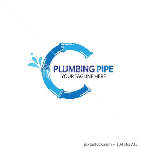 Pipe Plumbing logo vector Design Template,Plumbing logo vector design template. water pipe logo design.Leaking water logotype,Design Concept, Creative Symbol, Icon Pipe Plumbing logo vector Design Template,Plumbing logo vector design template. water pipe logo design.Leaking water logotype,Design Concept, Creative Symbol, Icon 134862733