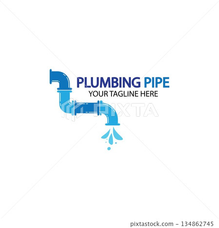 Pipe Plumbing logo vector Design Template,Plumbing logo vector design template. water pipe logo design.Leaking water logotype,Design Concept, Creative Symbol, Icon Pipe Plumbing logo vector Design Template,Plumbing logo vector design template. water pipe logo design.Leaking water logotype,Design Concept, Creative Symbol, Icon 134862745