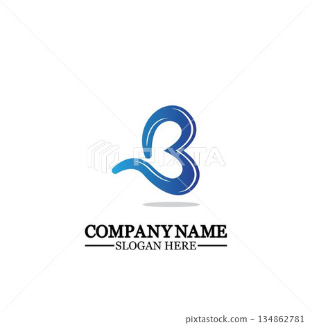 Abstract letter b logo vector. B logo symbol icon design template. Abstract letter b logo vector. B logo symbol icon design template. 134862781