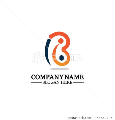 Abstract letter b logo vector. B logo symbol icon design template. Abstract letter b logo vector. B logo symbol icon design template. 134862786