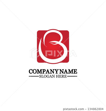 Abstract letter b logo vector. B logo symbol icon design template. 134862804